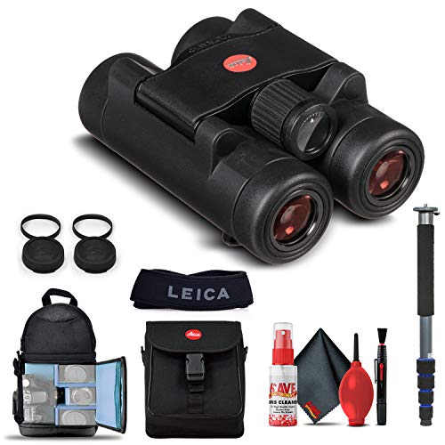 Leica 8x20 Ultravid BR Binoculars Black with Backpack, Monopod, Cleaning Set, Cap Keepers, Neck Strap
