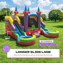 POP JUMP 16x17 Rainbow Castle Inflatable Jumper Dual Slide Pool
