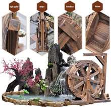 Water Wheel Fountain with Stand, 50 cm Wooden Water Wheel Fountain for Patio Pond Pool,Pool Circulation, Water Wheel Fountain,Freestanding Pond Fountain, for Garden Rockery Fish Pond Decorative,Vint