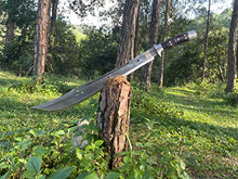 Fwosi Tactical Machete - 13-Inch Full Tang Magar Machete Fixed Blade Knife, Custom Knife with Carbon Steel Blade - Handmade in Nepal - Plus Leather Sheath with Belt Loop