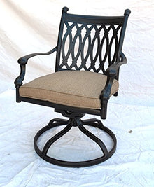theWorldofpatio Grand Tuscany 9pc Outdoor Patio Dining Set with Rectangular Table and Sunbrella Cushions Antique Bronze
