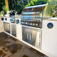Bonfire Outdoor Kitchen Double Access Door,33x22 Inch,304 Stainless Steel BBQ Grill Doors,CBADD,Silver