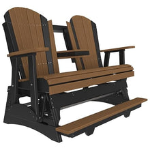 Furniture Barn USA Poly Lumber 5' Balcony Adirondack Glider, Antique Mahogany & Black