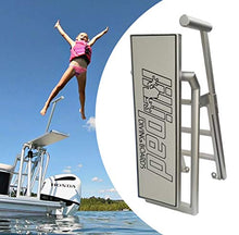 LilliPad Diving Board for Boat and Dock - Includes Board, Surface Mount, and Upgraded Textured Foam Surface (Silver Anodized Cool Gray/Dark Gray)