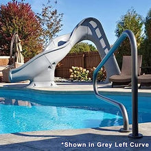 Global Pool Products RIP Tide Inground Swimming Pool Water Slide Deck Mounted Right Curve Turn Grey