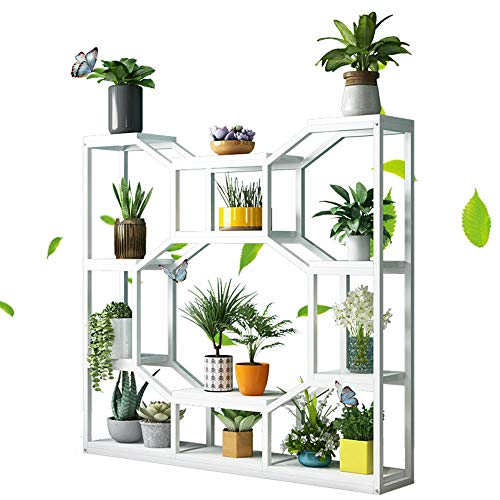 OJKJGYTF Indoor Plant Stand Metal Plant Stand,Multipurpose Flower Shelves Storage Organizer Display, for Indoor Outdoor Garden Balcony,D,100×25×130cm