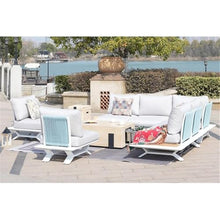 Patio White Aluminum 7-Person Outdoor Seating Group with Fire Pits