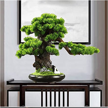 LSHAOBO Artificial Bonsai Welcome Pine 19-Inch Simulation Potted Bonsai Home Office Opening Gift Fake Plant Decoration