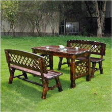 ERoomQ Outdoor GThe Bench,47in Park GThe Bench Wood Retro Solid Wood Seat, Courtyard 2-3 Seat Weatherproof Porch Chair Bench, Outdoor Table and Chair Set (1 Table and 1 Chair)