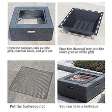 Smokeless Charcoal Grill Stainless Steel Square fire Pit Tables Indoor and Outdoor Dual-use Multi-Function Table Barbecue fire Pit Corrosion