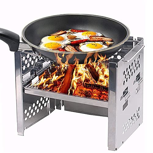 HBJWOV Charcoal Grill Stand Outdoors for Bbq Portable Camping Stove Picnic Barbecue Folding Cooking