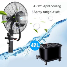 Industrial Misting Fan (26 In/30 In) Commercial Pedestal Fan - 3 Cooling Speeds Moving Outdoor Fan - 120 Degree Oscillation - Portable Mist Fan For Warehouse,Workshop, Factory And Basement(26 inch)
