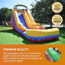 JumpOrange Commercial Inflatable 18' Rainbow Cloud Water Slide with Air Blower