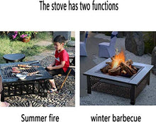 Garden Fire Pit Portable Grill Barbecue Rack Fire Pits for Outside, Outdoor Metal Firepit, with Mesh Spark Screen Cover, Kit for Fire Pit, Poker for Camping for Camping Backyard