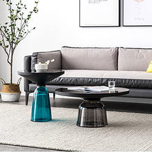 HASMI Living Room Table Contemporary 2-Piece Table Set - Includes Two Tempered-Glass top End Tables with Simple and Luxury Design Outdoor Side Table