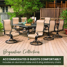 Hanover Brigantine 9-Piece Weather-Resistant Outdoor Dining Set Tan