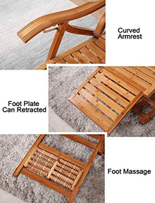 FENOKD Outdoor Gravity Camping Rocking Chair with Bamboo Wooden Frame and Gray Padded Seat for Garden Patio and Poolside Max. 250kg Weight Capacity (#1)