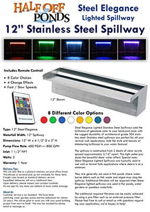 12" Color-Changing Stainless Steel Spillway Kit with 42-Gallon Basin