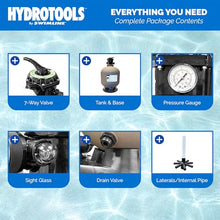 Swimline HYDROTOOLS 19 Inch Sand Filter Combo Set with Stand & Multi Port Valve | 175 Pound Sand Capacity
