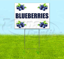 TampaPrinting Blueberries Yard Sign 18" X 24" with Metal Step Stake