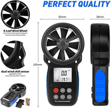 Digital Anemometer Wind Speed Meter Measures Temperature Chill Measure Tool Indicator