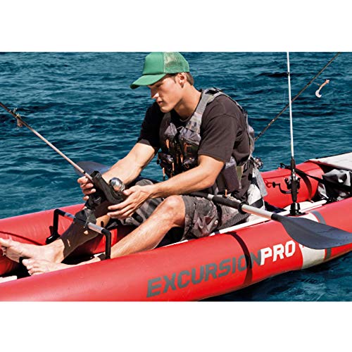 Intex Excursion Pro Inflatable 2 Person Kayak with Oars and Air Pump Red
