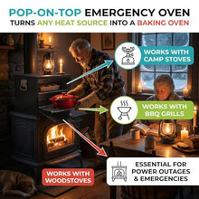 Camping Oven - Pop-On-Top Full Size Baking Oven for Outdoor, RV, Tent Camping, Preppers, Emergency.