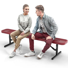 OUTTANS Heavy-Duty Outdoor Metal Bench (6 Ft - Portable, Red)