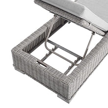 Modway Conway Sunbrella Outdoor Patio Wicker Rattan Chaise Lounge Light Gray