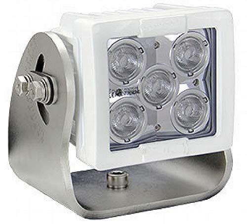 MarinersWarehouse VisionX Imtra Offshore 5-LED Marine Deck Light 11-65VDC 35W White Finish IP68/69K