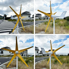 ZHOZHUT 800W / 1000W / 1200W Wind Turbine Generator Kit 12V / 24V / 48V Wind Power Generator with MPPT Controller and 5 Yellow Blades, Low Noise Windmill Generator for Marine, RV, Home,800w,24V