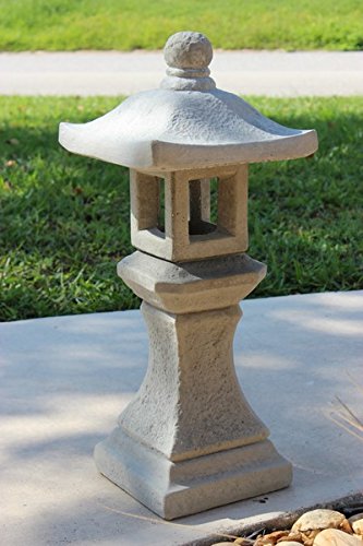 webstatue Garden Pagoda Concrete Japanese Stone Lantern,Oriental, Asian 3-piece Outdoor Garden Statue Sale 26" Tall Made in USA