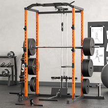 VANSWE Power Cage with LAT Pulldown Attachment Orange