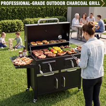Bestfire 63" Oversized Charcoal Grill with Smoker, Large Outdoor BBQ