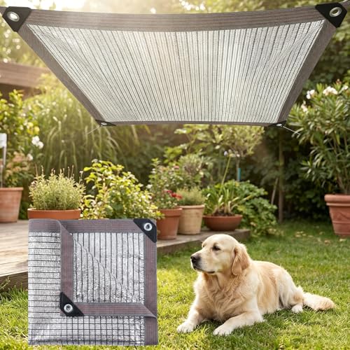 28 x 44FT 75% Reflective Aluminet Shade Cloth - Durable Sun Protective Shade Covers with Grommets Providing UV Protection and Cooling for RV Camping Chicken Coop Garden Greenhouse Pickup Trunk