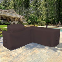 Covers & all Outdoor Kitchen Island Cover, Customize Left Right & Straight Shapes,12 Oz Waterproof UV & Weather Resistant Patio BBQ Grill Island protector with Handles Air Vents (Coffee)