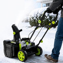 3500w Electric Push Snow Blower, Dual LED Lighting 4batteries