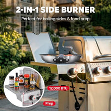 Feasto 5 Burner Propane Gas Grill with Side Burner and Sear Burner, Silver