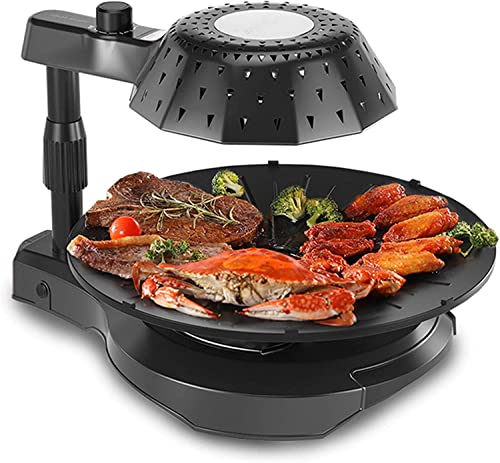 NEWCES Safety Certification BBQ Grill Electric Infrared Barbecue Grill 5-Level Firepower Adjustment Automatic Rotation Table Smokeless Barbeque Grill