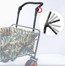 Folding Wagon, Garden Trolley Capacity 60 Kg, Portable Garden Cart with 4 Wheels, for Transport Garden Tools, Pets, Travel, Camping, Concerts, Beaches