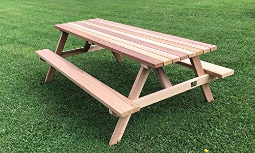 Western Red Cedar 84" Rectangular Top Picnic Table 7'