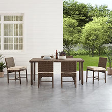 Crosley Furniture Bradenton 7-Piece Outdoor Dining Set Weathered Brown with Sand Cushions