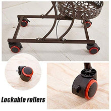 RWGOVLU Plant Stand Flower Stand Iron Plant Stand with Wheels Indoor Floor-Standing Flower Ladder Display Rack,3 Colors Flower Stand