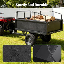 17 Cu. Ft. Heavy-Duty Steel Dump Cart Trailer, 600 lb Tow-Behind Utility Wagon with Dual-Control Dumping, 15" Pneumatic Tires, Reinforced Steel Frame for ATV, UTV, Lawn Tractor & Garden Hauling