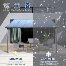 10' x 12' Outdoor Pergola Gazebo, Wall-Mounted Lean to Metal Awning Gazebo with Roof, Large Heavy Duty Garage Top Tent for Patio, Decks, Backyard