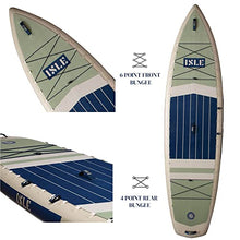 ISLE Surf and SUP Inflatable Hybrid Kayak-Stand Up Paddle Board Bundle Seafoam/Navy