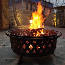 SLGGPJBU Portable Fire Pit & Bowl, Large Outdoor Fire Pit w/Spark Screen & Handle Ring, Bonfire Wood Burning Heating Basin, Round Firepit Heater