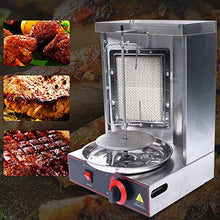 Professional Shawarma Machine Doner Kebab Grill 3000W Gyro Rotisserie Propane Gas Vertical Broiler, Stainless Steel LPG Roasters Barbecue for Restaurant Dinner Home Kitc,