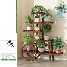 ZOCWJK Flower Stand Push-Pull Flower Pot, Living Room Balcony Shelf, Indoor and Outdoor Solid Wood Plant Flower Stand,