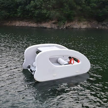 EJIA Inflatable Electric Boat Portable Solar-Powered PVC White